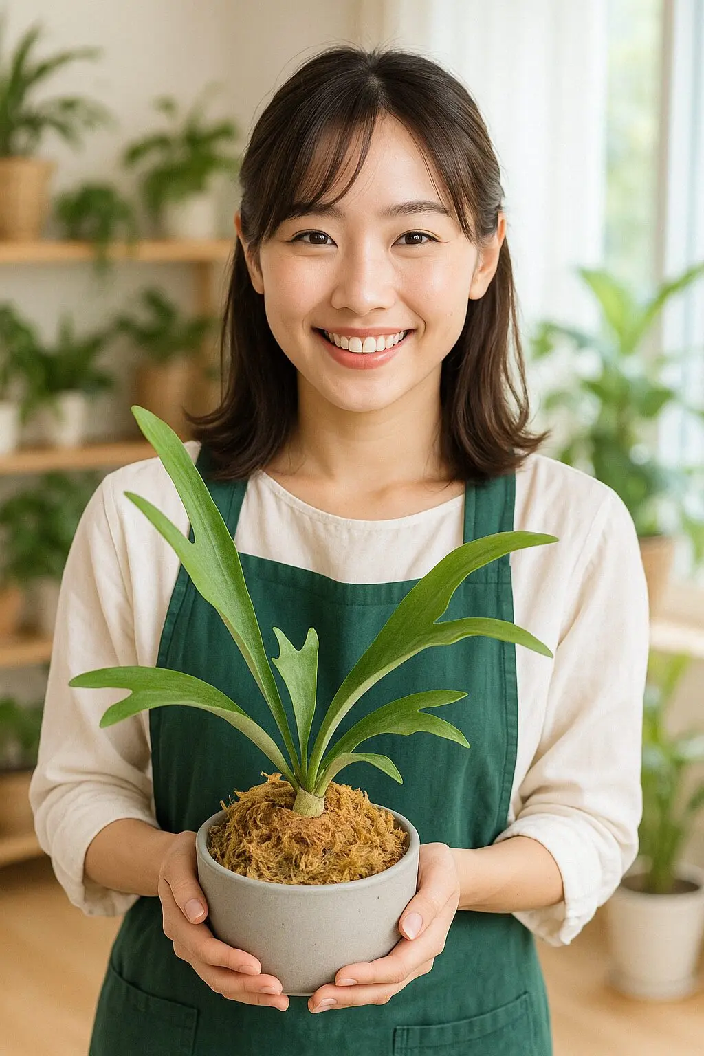 ビカクシダ（コウモリラン）の鉢植えと水苔の基本と育て方ガイド
