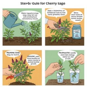 <img src="growing_propagation.jpg" alt="チェリーセージの基本的な育て方と増やし方を説明するイラスト">