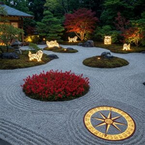 <img src="fengshui_effect.jpg" alt="風水に基づき南に植えられたチェリーセージと運気のイメージ">