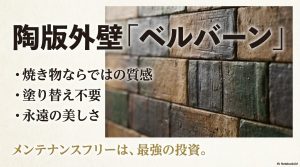 塗り替え不要で永遠の美しさを保つ積水ハウス・シャーウッド専用の陶版外壁ベルバーン